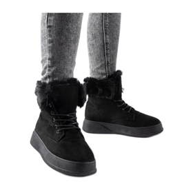 Botas de nieve con plataforma negras negro