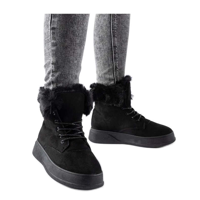 Botas de nieve con plataforma negras negro Botas de nieve con plataforma negras negro