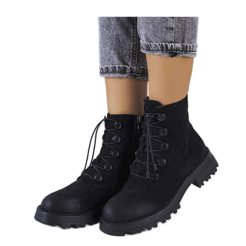 Botas eco-gamuza negra negro