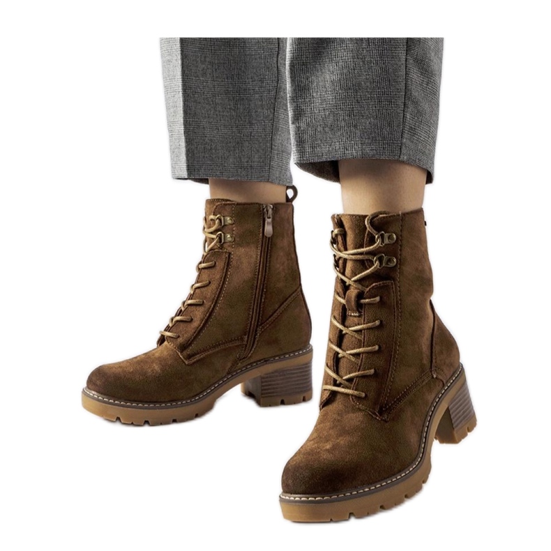 Botines marrones con cordones marrón Botines marrones con cordones marrón