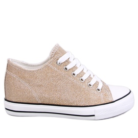 Zapatillas cuña doradas dorado