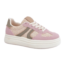 Deportivas Plataforma Modelo 8912 Multicolor rosado