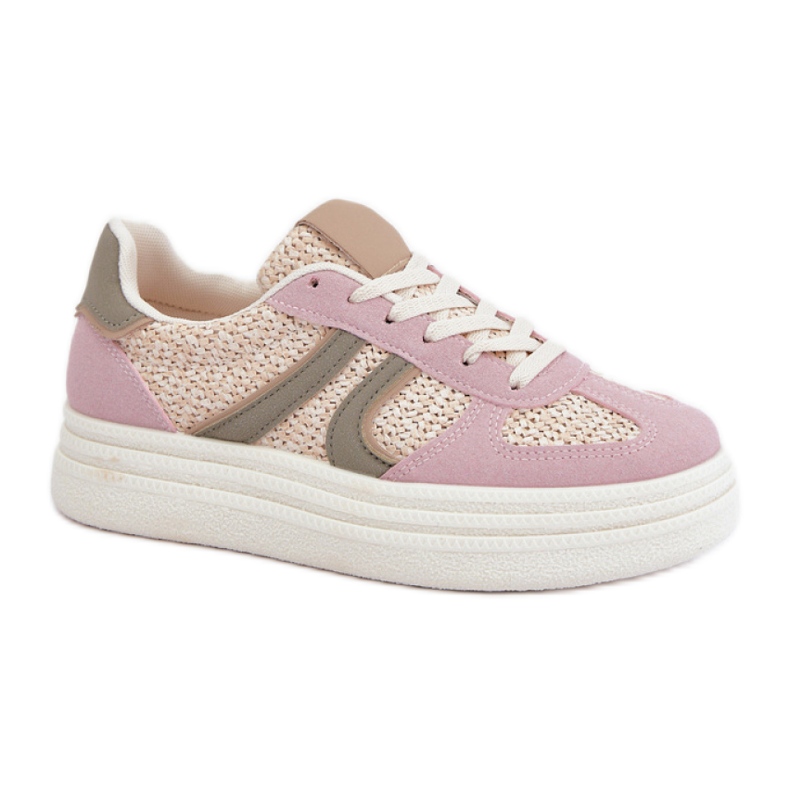 Deportivas Plataforma Modelo 8912 Multicolor rosado