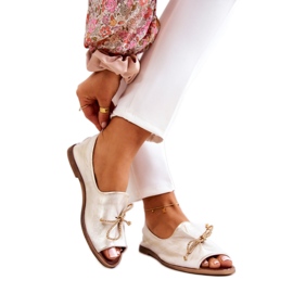 Bailarinas Modelo Nicole 2660/004 Blanco/Oro dorado