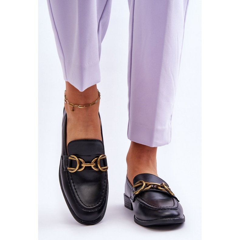 Mocasines con decoración 2623-1 Negro