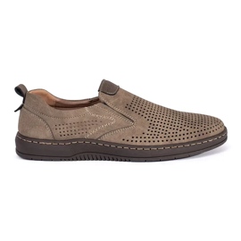 Mocasines calados beige para hombre