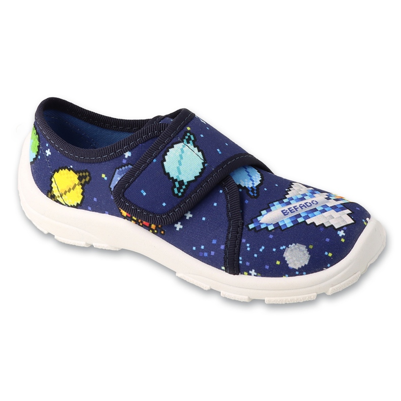 Pantuflas infantiles befado azul marino con velcro 974X578 con adornos