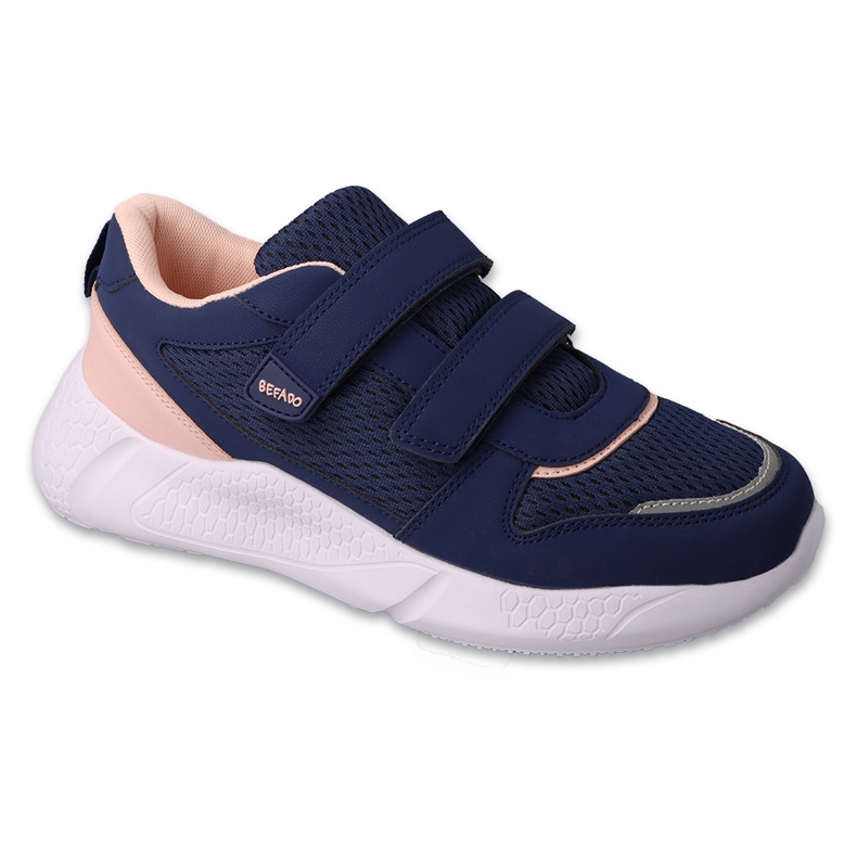 Befado deportivo infantil con velcro 452Q004 azul marino/rosa