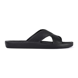 Shelvt Chanclas de piscina hombre negras negro