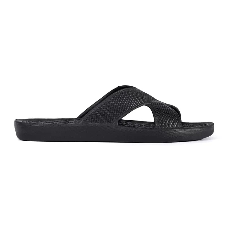 Shelvt Chanclas de piscina hombre negras negro
