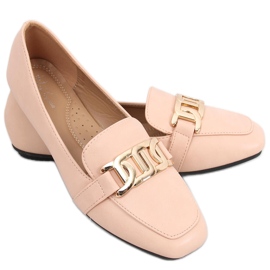 Mocasines para mujeres con cadena rosa rosado