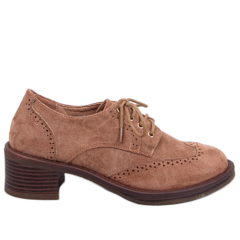 Tacones altos de Oxfords Camel marrón