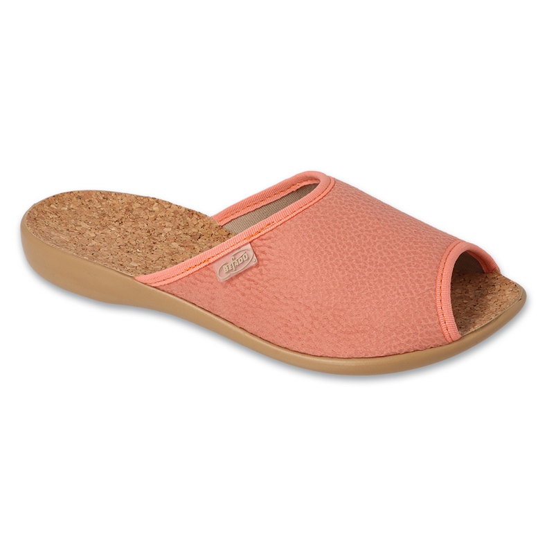 Zapatillas de casa befado de mujer con plantilla de corcho 254D157 naranja