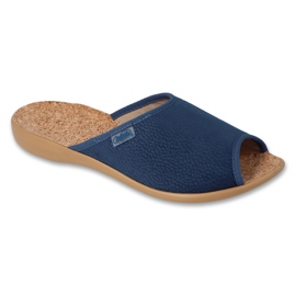 Pantuflas de mujer befado con inserción de corcho PU 254D158 azul