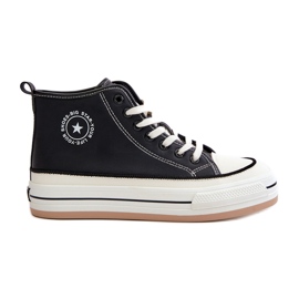 Zapatillas de mujer aisladas con plataforma de piel ecológica Big Star OO274062 Negro