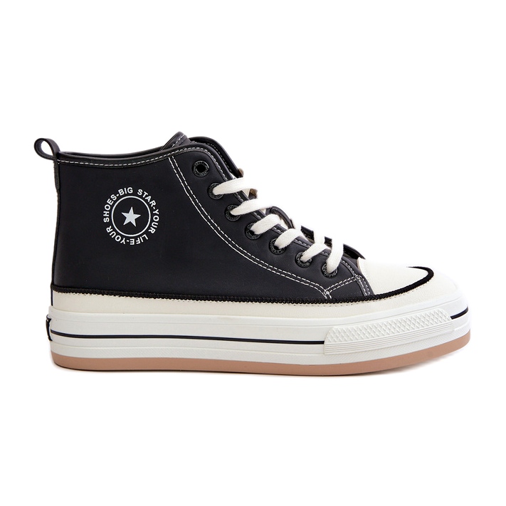 Zapatillas de mujer aisladas con plataforma de piel ecológica Big Star OO274062 Negro