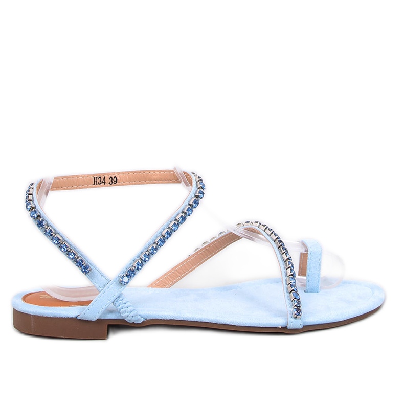 Sandalias de mujer Flip -Flops con diamantes de imitación azul