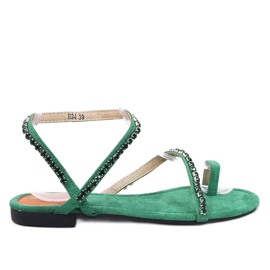 Sandalias para mujeres Flip -flops con circones verdes