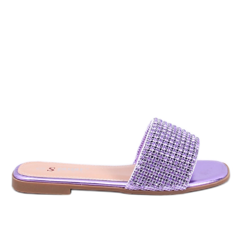 Chanclas para mujeres con circones morados violeta