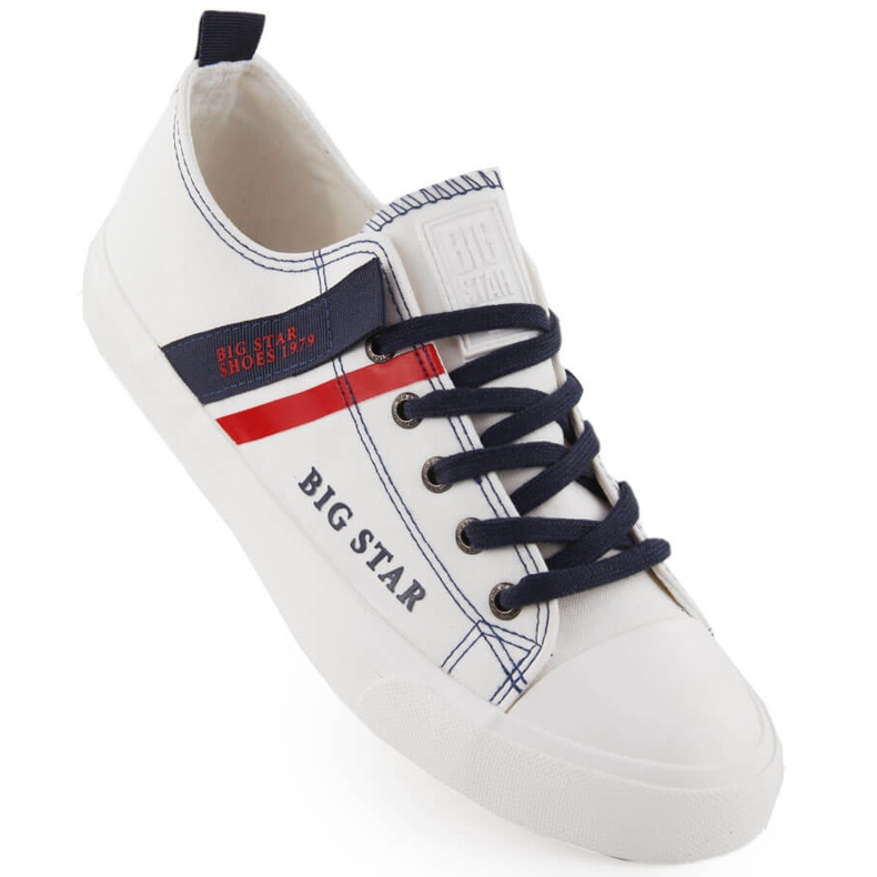 Zapatillas bajas de hombre en textil, blancas Big Star LL174005 blanco