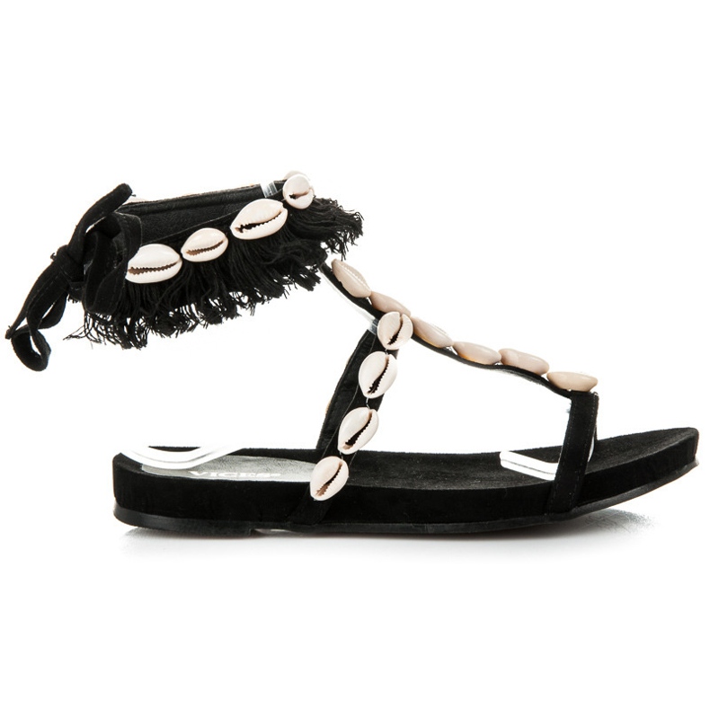 Vices Sandalias atadas con conchas negro