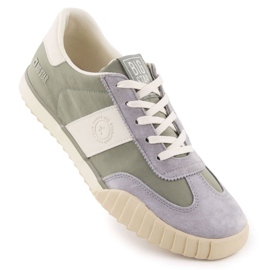 Zapatos deportivos masculinos zapatillas de piel verde gris big star nn174517