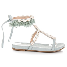 Vices Sandalias atadas con conchas azul