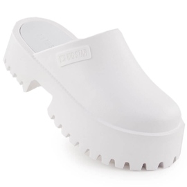Chanclas blancas de mujer Big Star NN274015 con suela maciza blanco