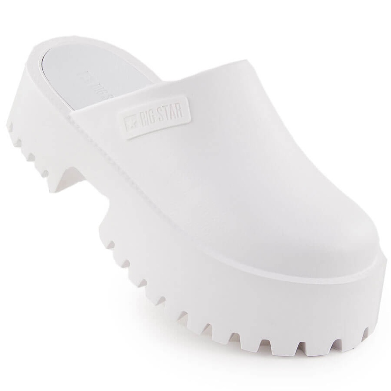 Chanclas blancas de mujer Big Star NN274015 con suela maciza blanco