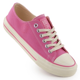 Zapatillas bajas de mujer en textil, rosa Big Star NN274271