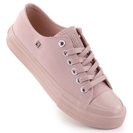 Zapatillas bajas de mujer en textil, rosa Big Star NN274291 rosado
