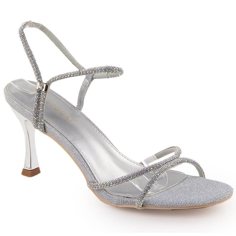 Potocki Sandalias mujer tacón plata con circonitas LE20326 Potocki Sandalias mujer tacón plata con circonitas LE20326