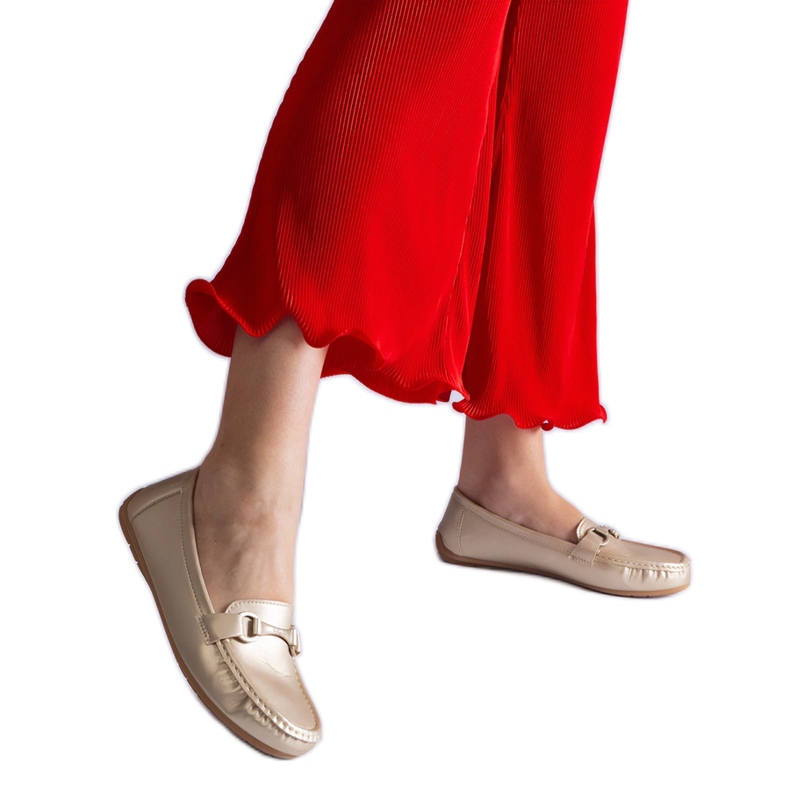 Gold Classic Eco Loafers Leather metálico dorado