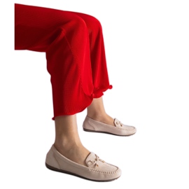 Mocasines beige con lazo