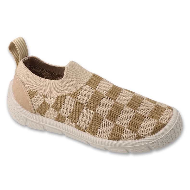 Pantuflas infantiles befado 102X028, beige, cuadros