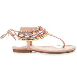 Vices Sandalias etno atadas rosa