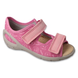 Sandalias Befado Inserto de cuero para niños PU 063x022 Rosa