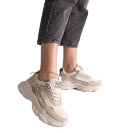 Deportivas beige con inserciones de purpurina