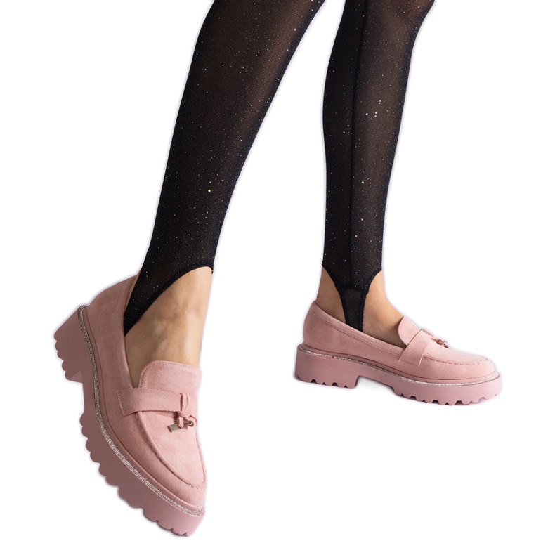 Mocasines de ecopiel rosa rosado