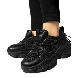 Zapatillas de deporte para mujeres en la plataforma negra negro Zapatillas de deporte para mujeres en la plataforma negra negro