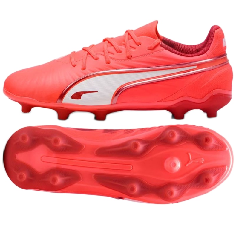 Puma King Match FG/AG 108320-01 Zapatos de fútbol rojo