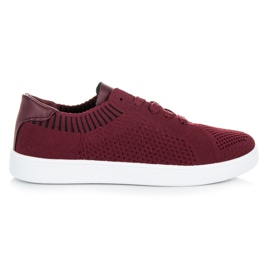 Ideal Shoes Deportivas mujer granate rojo