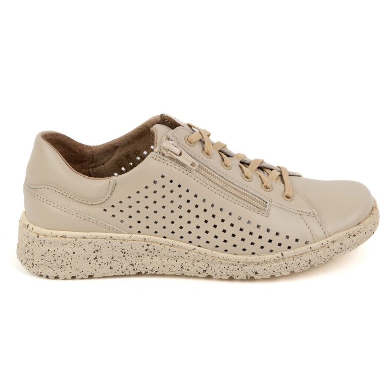 WASAK Zapatos mujer, deportivas de piel calada 0720PW, beige