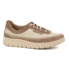 Olivier Zapatos mujer de piel con suela gruesa 0759W, beige