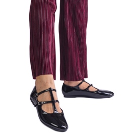 Bailarinas charol negro con hebilla