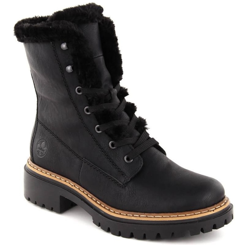 Botas de piel Rieker 72625-00 negro Botas de piel Rieker 72625-00 negro