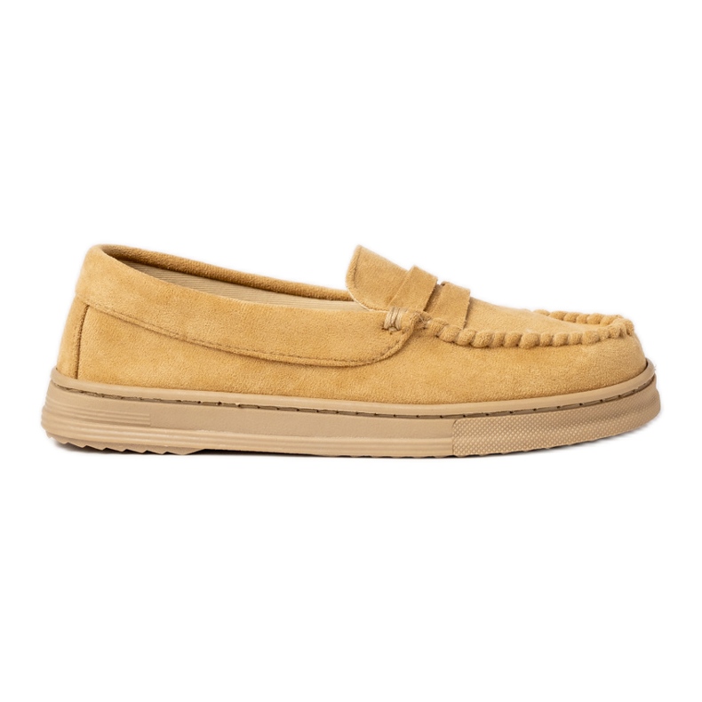 Mocasines de gamuza para el camello femenino beige