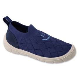 Zapatillas para niños de Befado 102x032 azul marino con un adorno