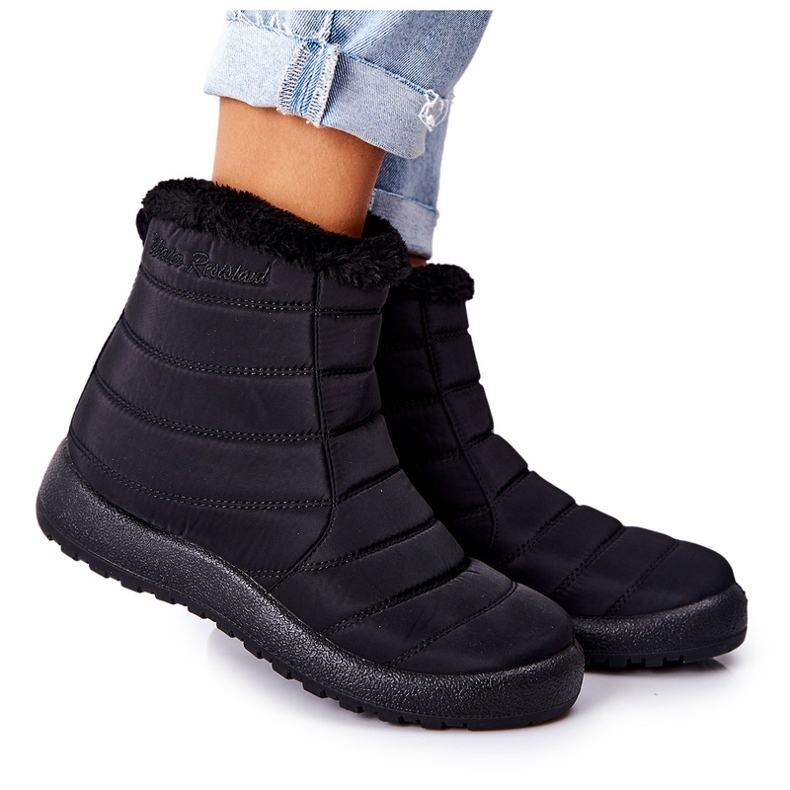 NEWS Botas de nieve aisladas para mujeres 1467 negros