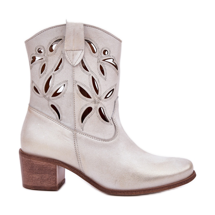 Tacones altos de cuero a puertas Zazoo 3621 Zloty limpia dorado